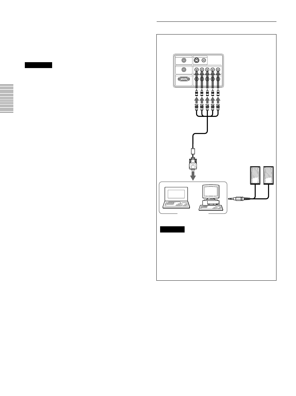 Raccordement à un ordinateur, Raccordement, Remarques | Remarque, Fiches de conversion | Sony VPL-VW10HT User Manual | Page 56 / 124