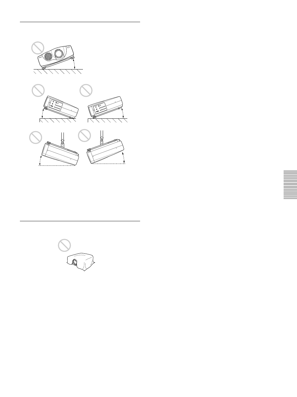 N’obstruez pas les orifices de ventilation | Sony VPL-VW10HT User Manual | Page 73 / 124