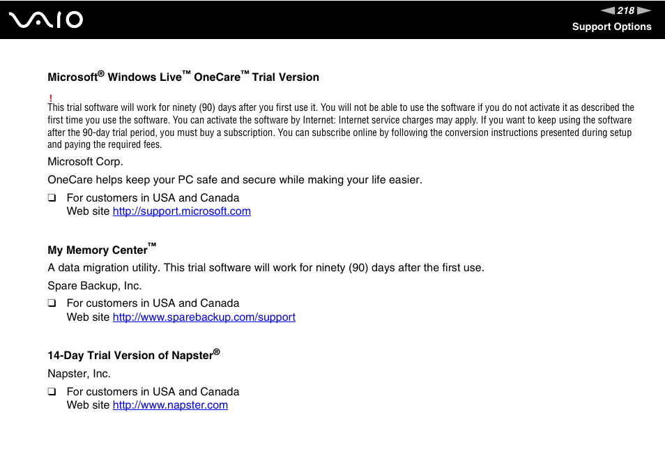 Sony VGN-SR290JVB User Manual | Page 218 / 227