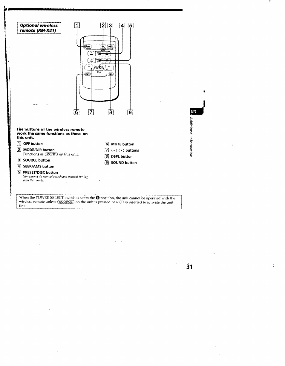Sony CDX-C860 User Manual | Page 31 / 35
