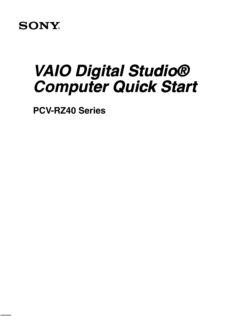 Sony PCV-RZ40C User Manual | 52 pages