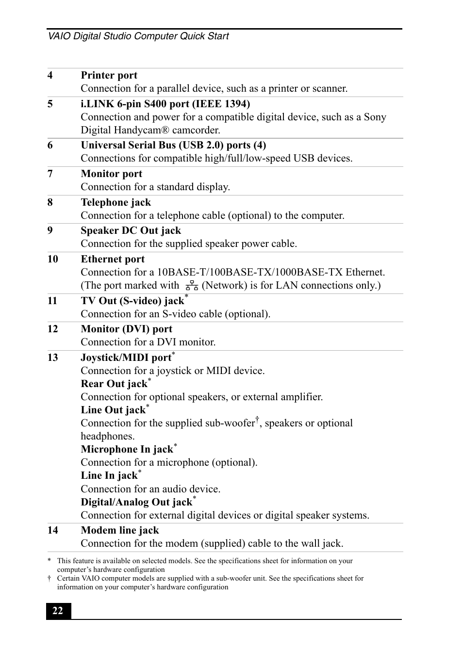 Sony PCV-RZ40C User Manual | Page 22 / 52