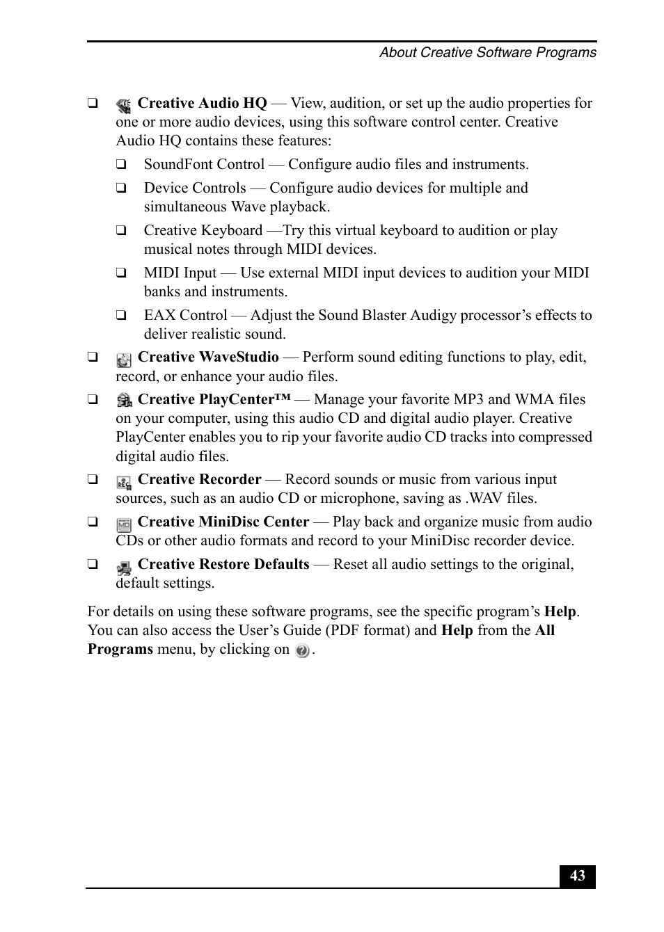 Sony PCV-RZ40C User Manual | Page 43 / 52