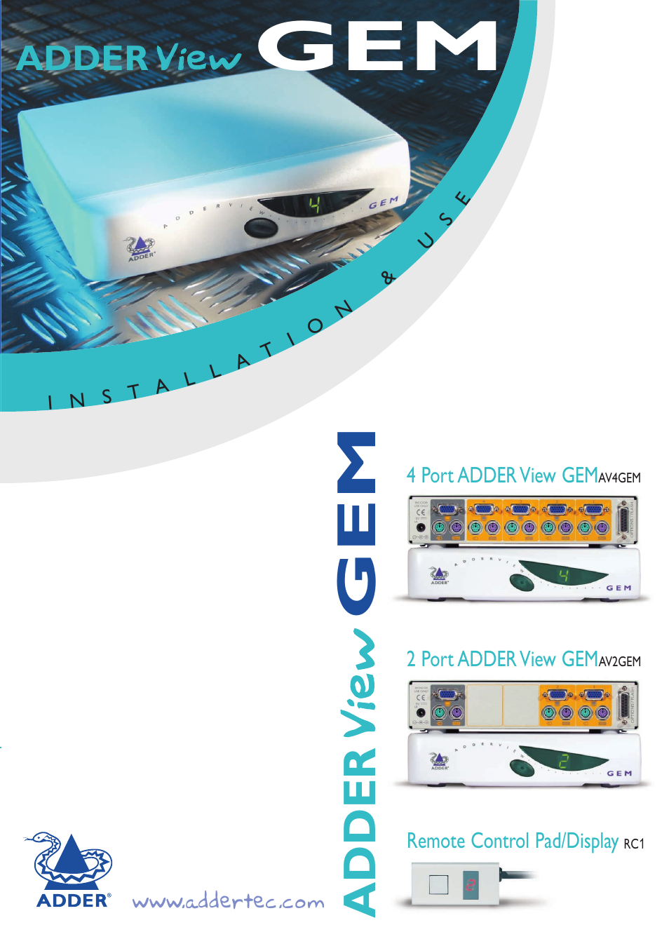 Adder Technology GEMAV4GEM User Manual | 46 pages