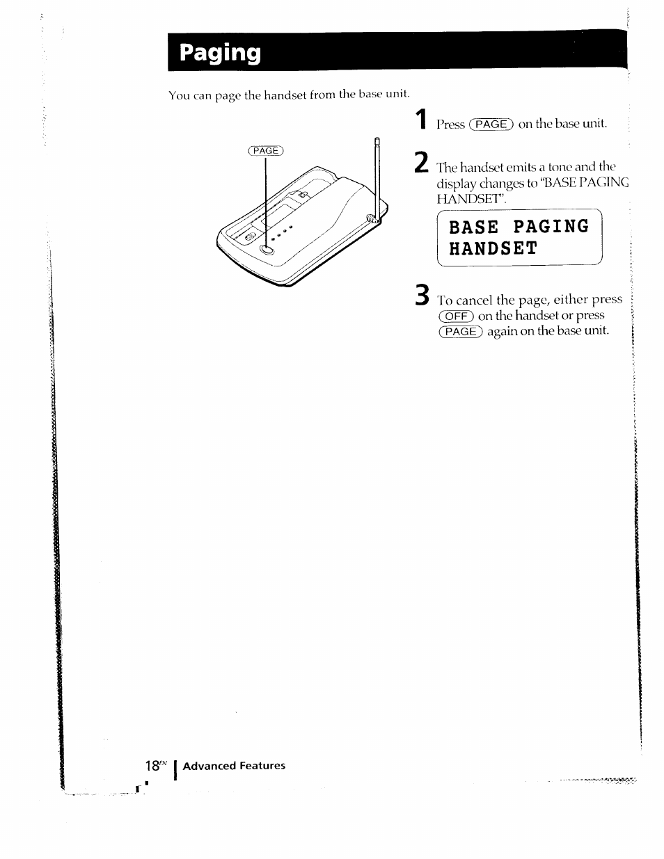 Paging | Sony SPP-ID910 User Manual | Page 18 / 31