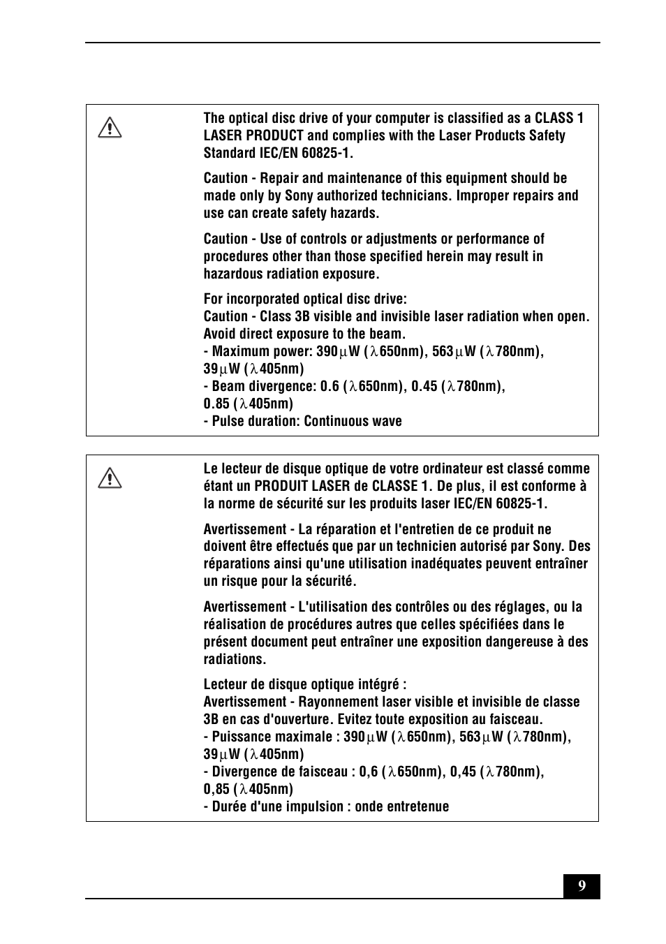 Sony VPCF22BFX User Manual | Page 9 / 32