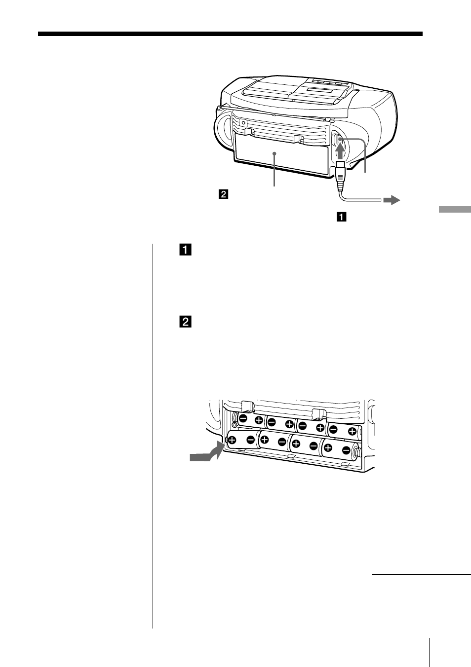 Choosing the power sources, Setting up | Sony CFD-G30 User Manual | Page 23 / 36