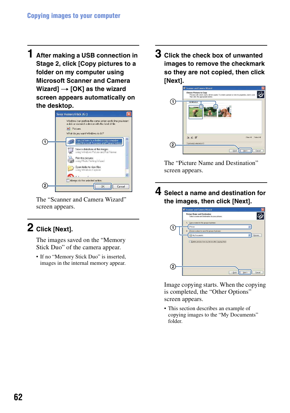 Sony DSC-S700BDL User Manual | Page 62 / 101