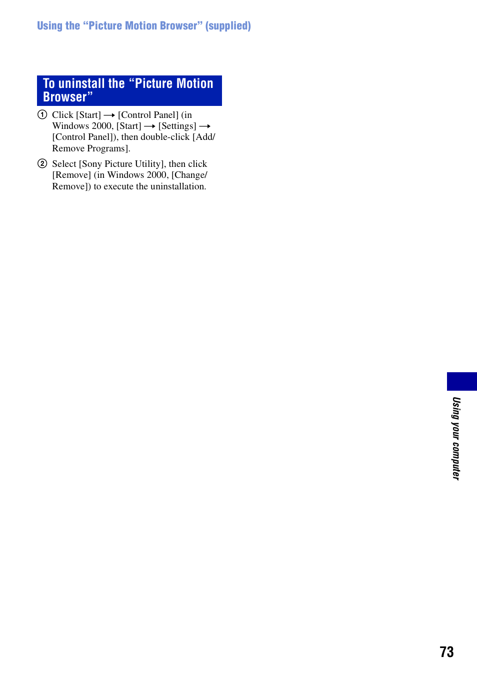 Sony DSC-S700BDL User Manual | Page 73 / 101