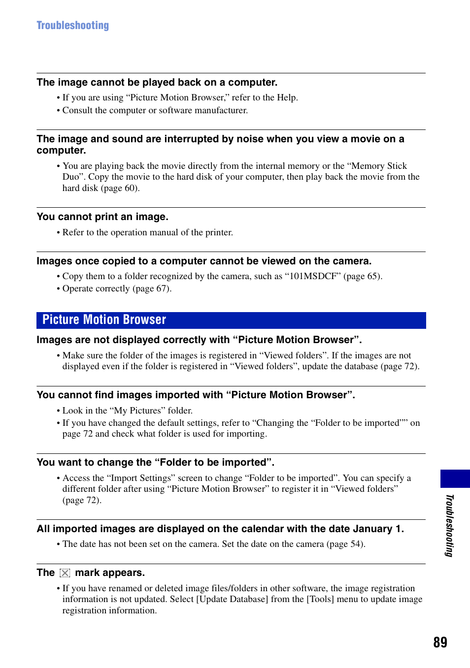 Picture motion browser | Sony DSC-S700BDL User Manual | Page 89 / 101