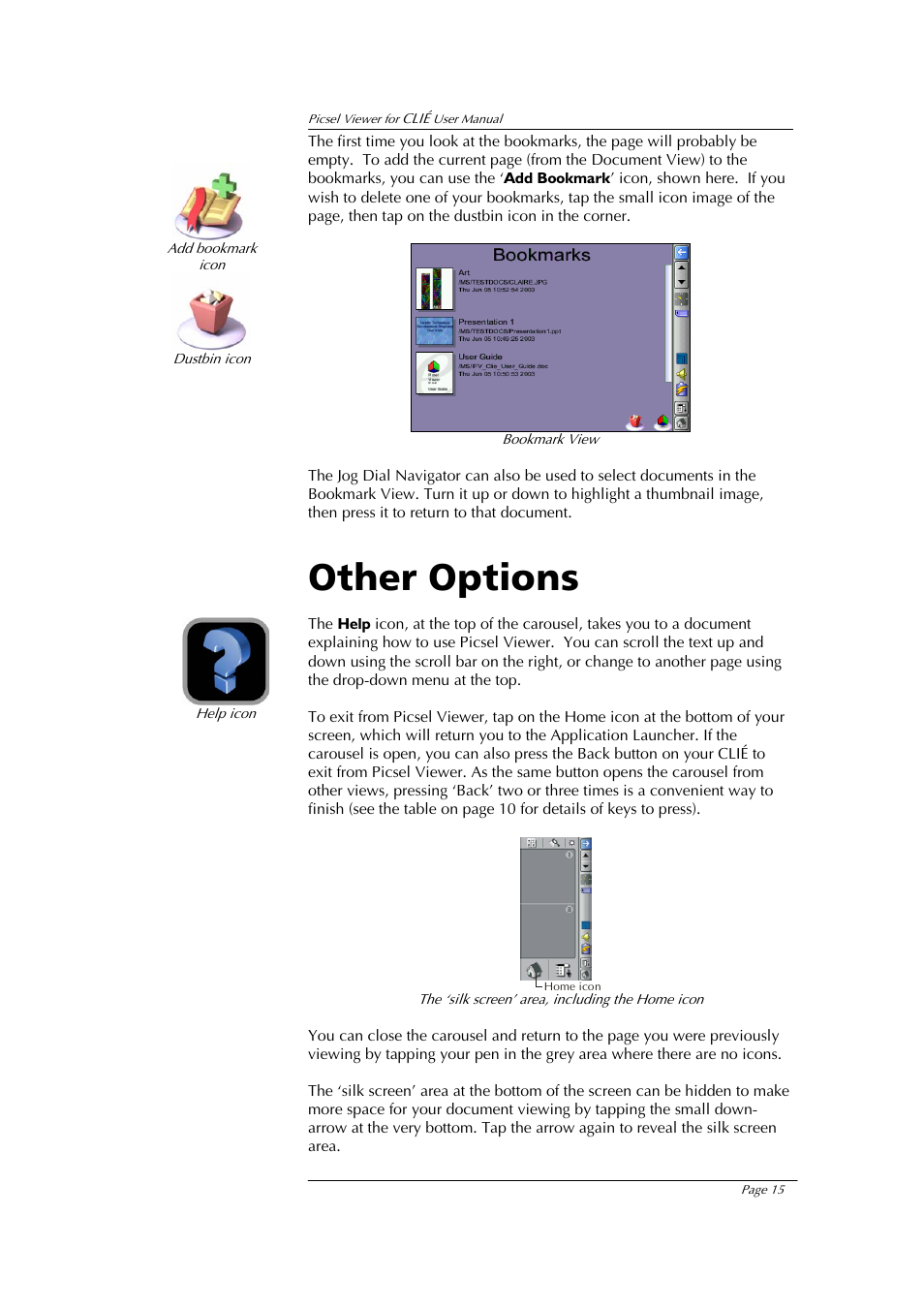 Other options | Sony PEG-UX40 User Manual | Page 15 / 20