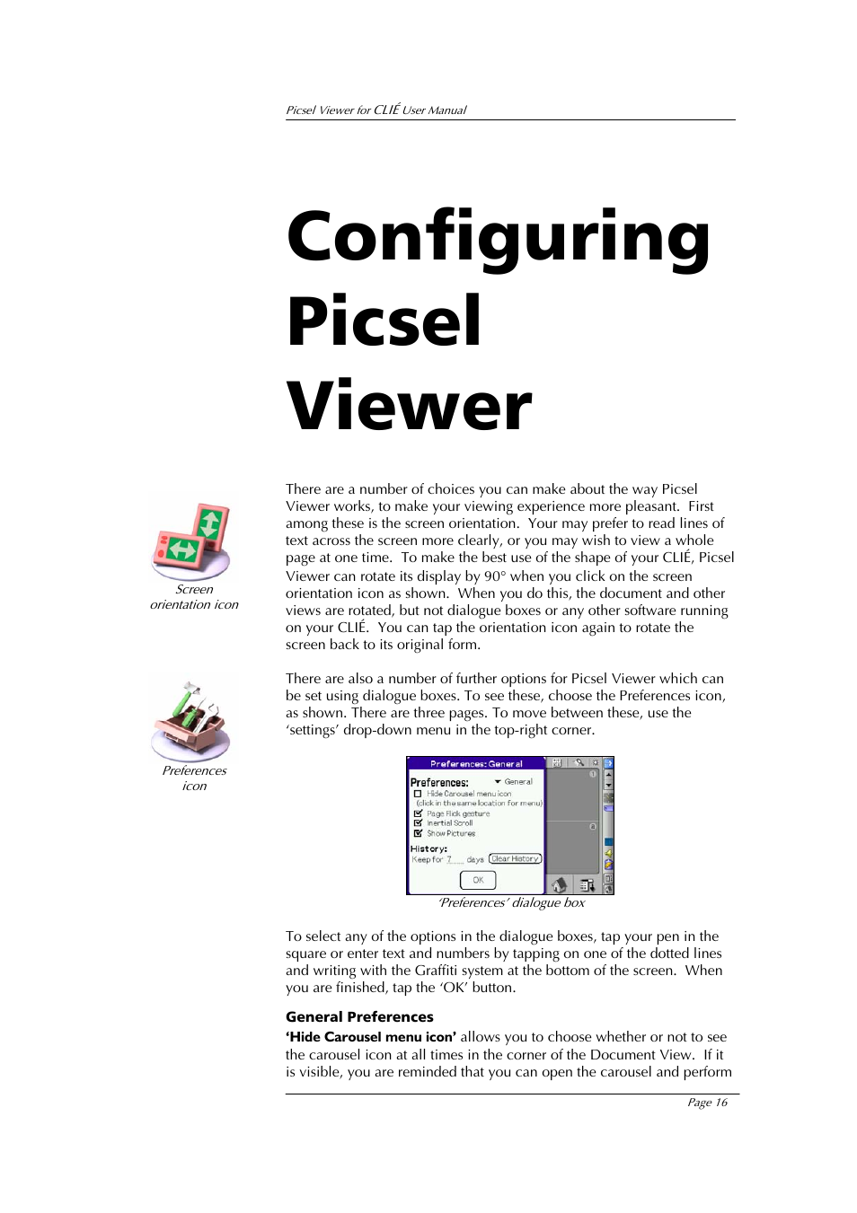 Configuring picsel viewer | Sony PEG-UX40 User Manual | Page 16 / 20