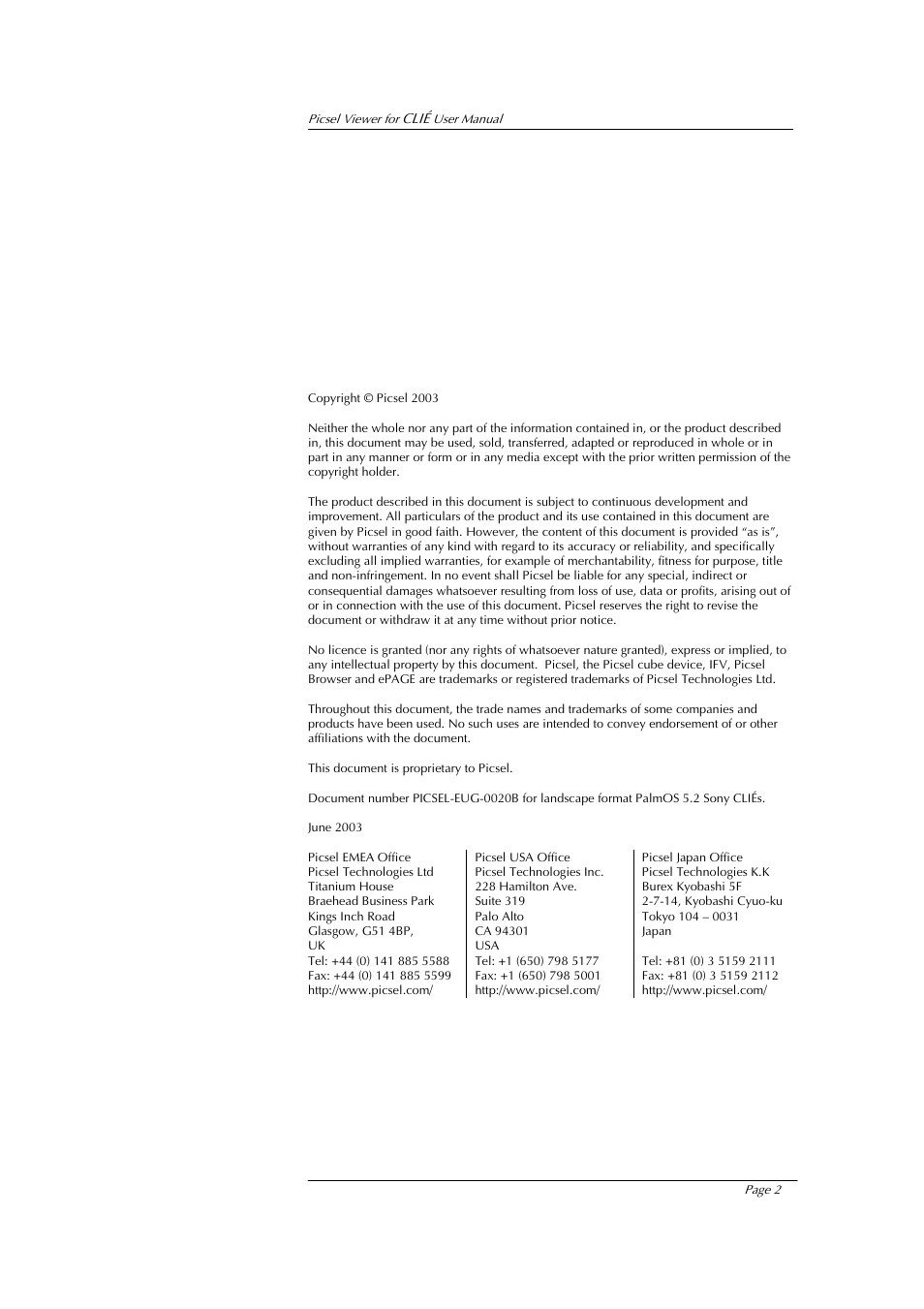 Sony PEG-UX40 User Manual | Page 2 / 20