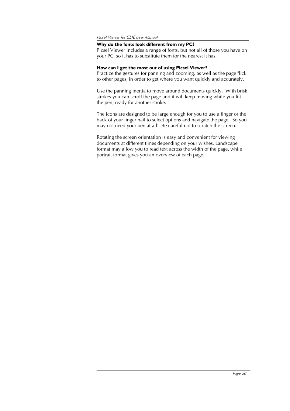 Sony PEG-UX40 User Manual | Page 20 / 20