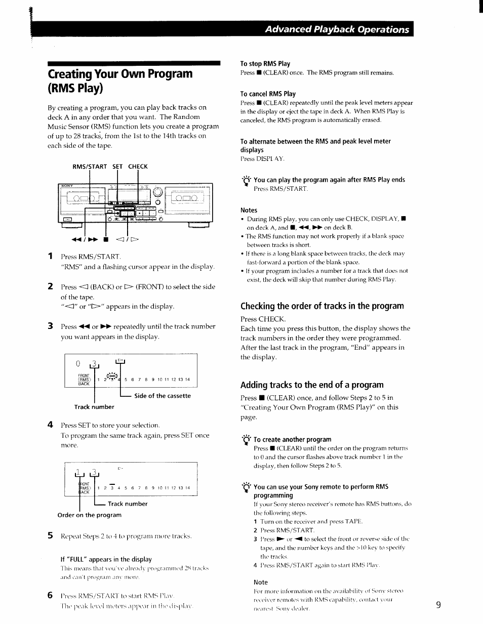Creating your own program (rms play), If 