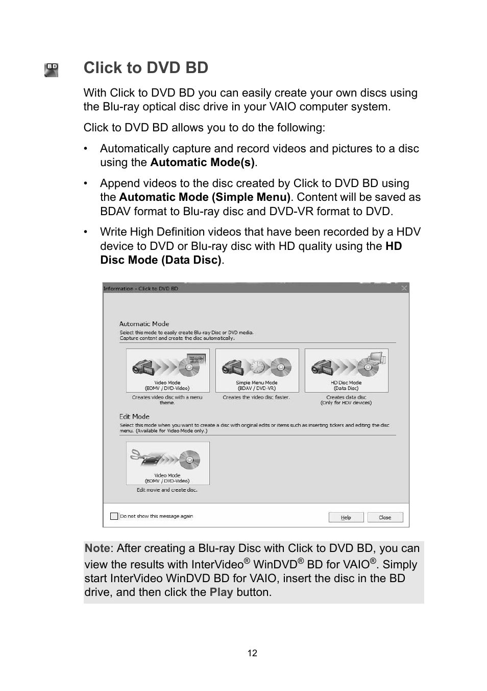 Click to dvd bd | Sony VGN-FZ190 User Manual | Page 16 / 32