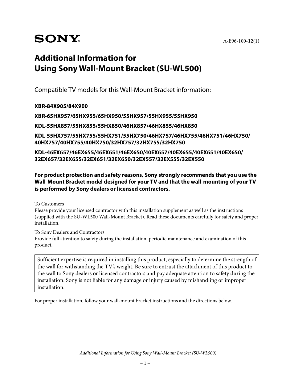 Sony KDL-46HX850 User Manual | 9 pages