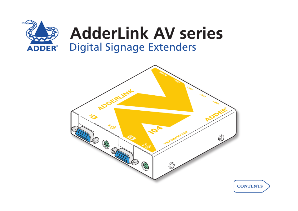 Adder Technology AdderLink AV Series User Manual | 26 pages