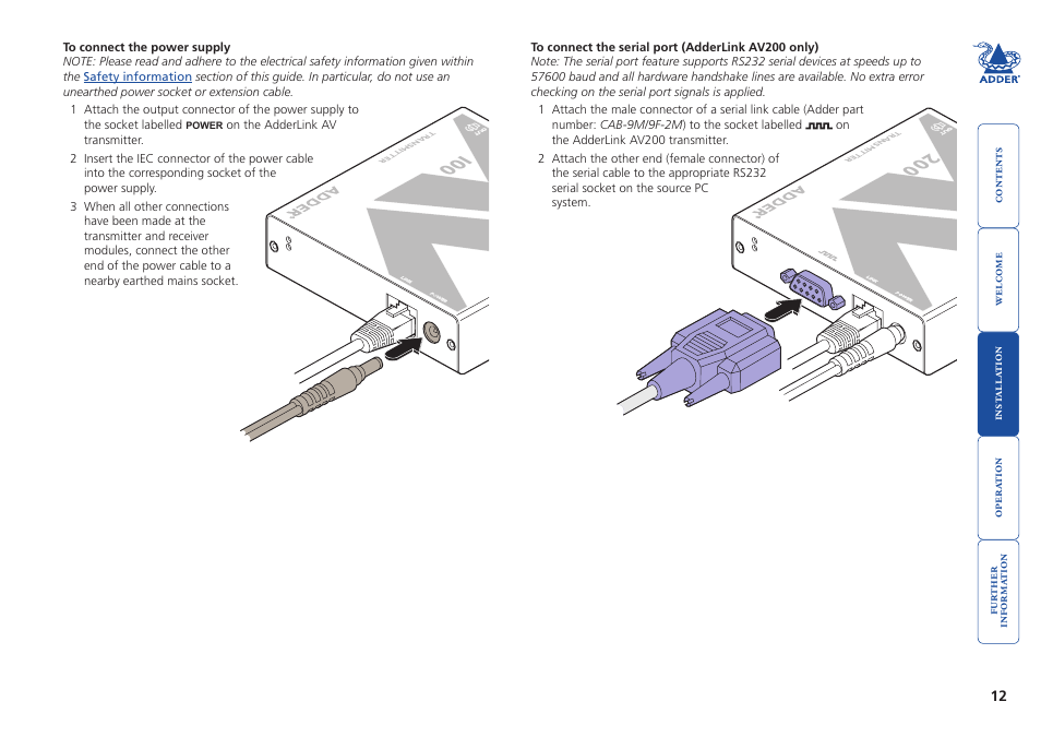 Adder Technology AdderLink AV Series User Manual | Page 13 / 26