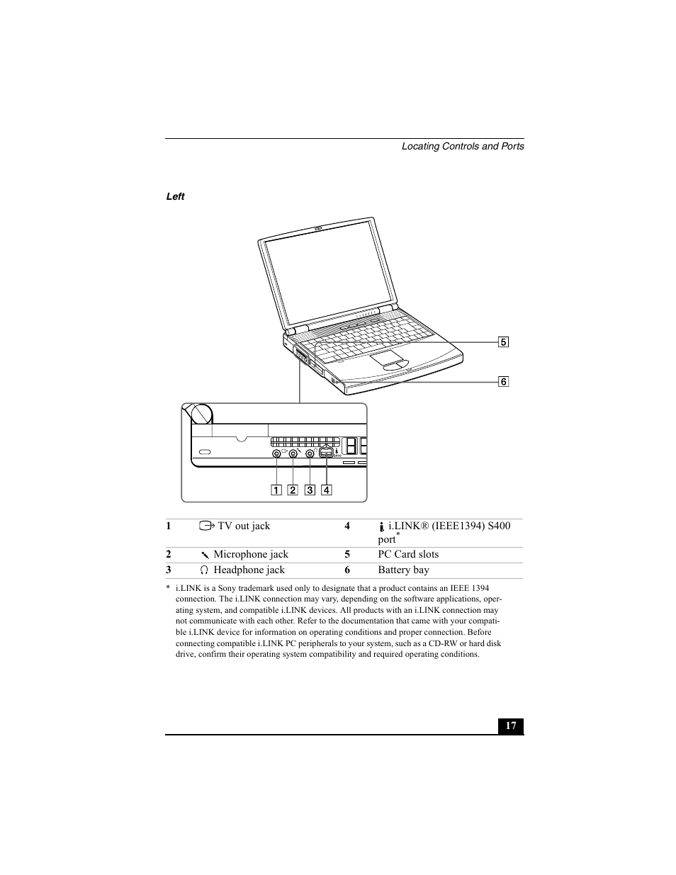 Left | Sony PCG-FX370 User Manual | Page 17 / 80