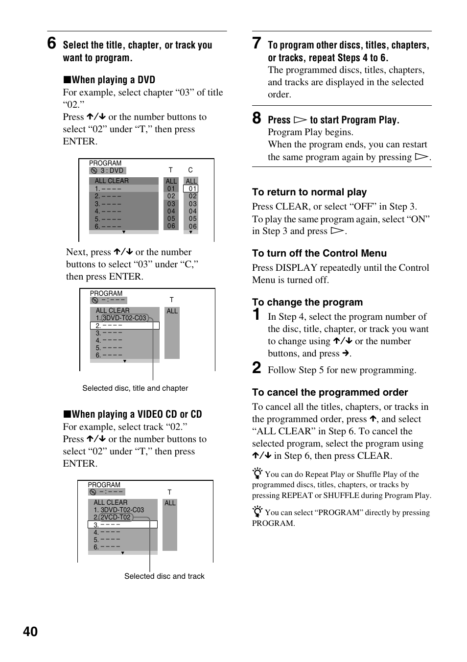 Sony DVP-NC600 User Manual | Page 40 / 80