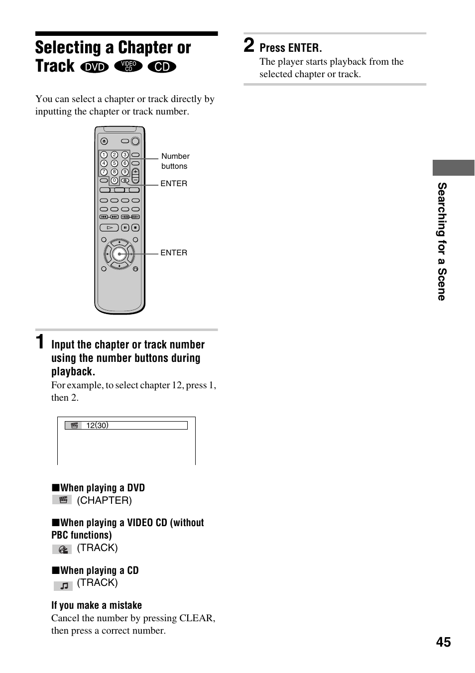 Selecting a chapter or track | Sony DVP-NC600 User Manual | Page 45 / 80