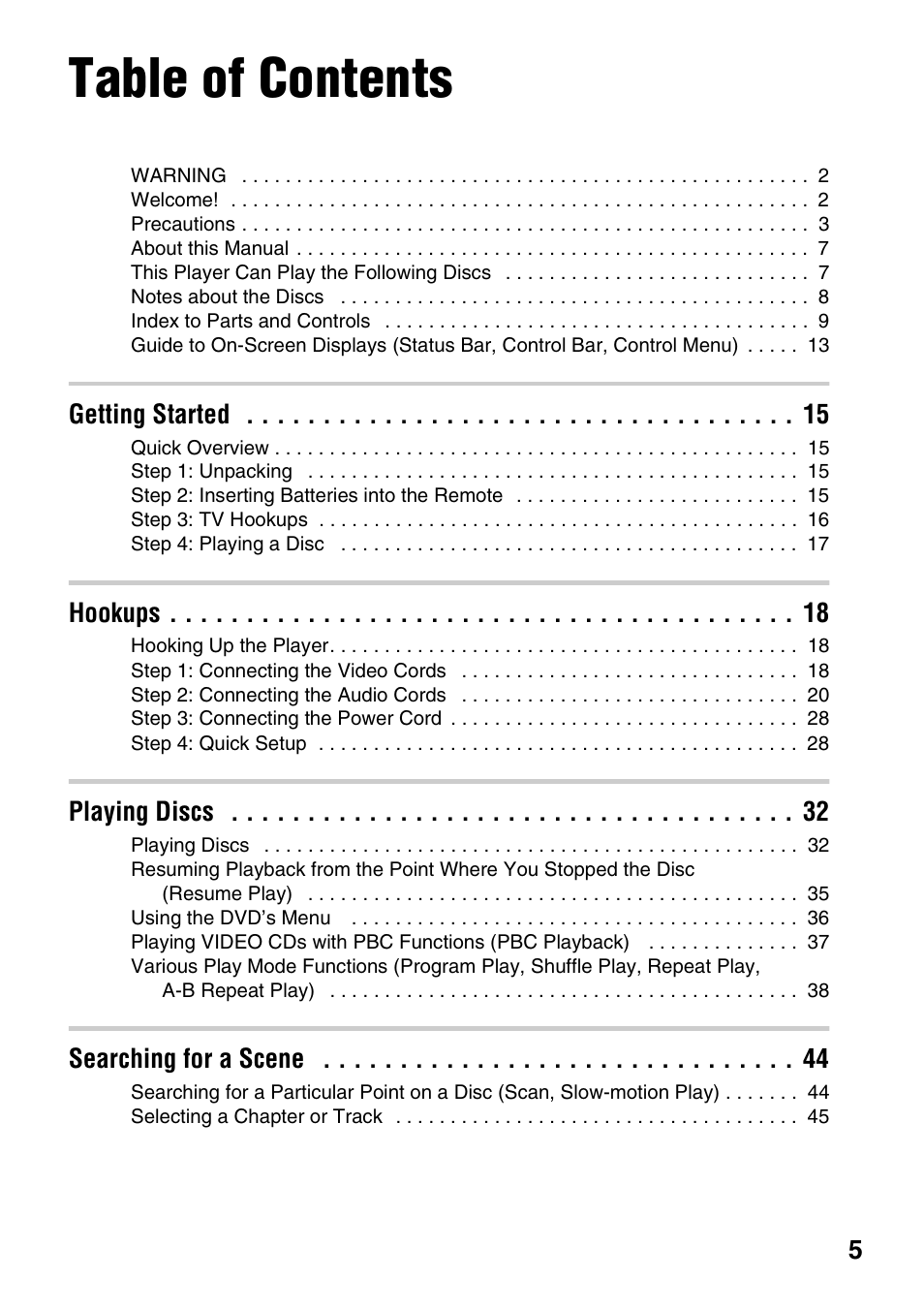 Sony DVP-NC600 User Manual | Page 5 / 80