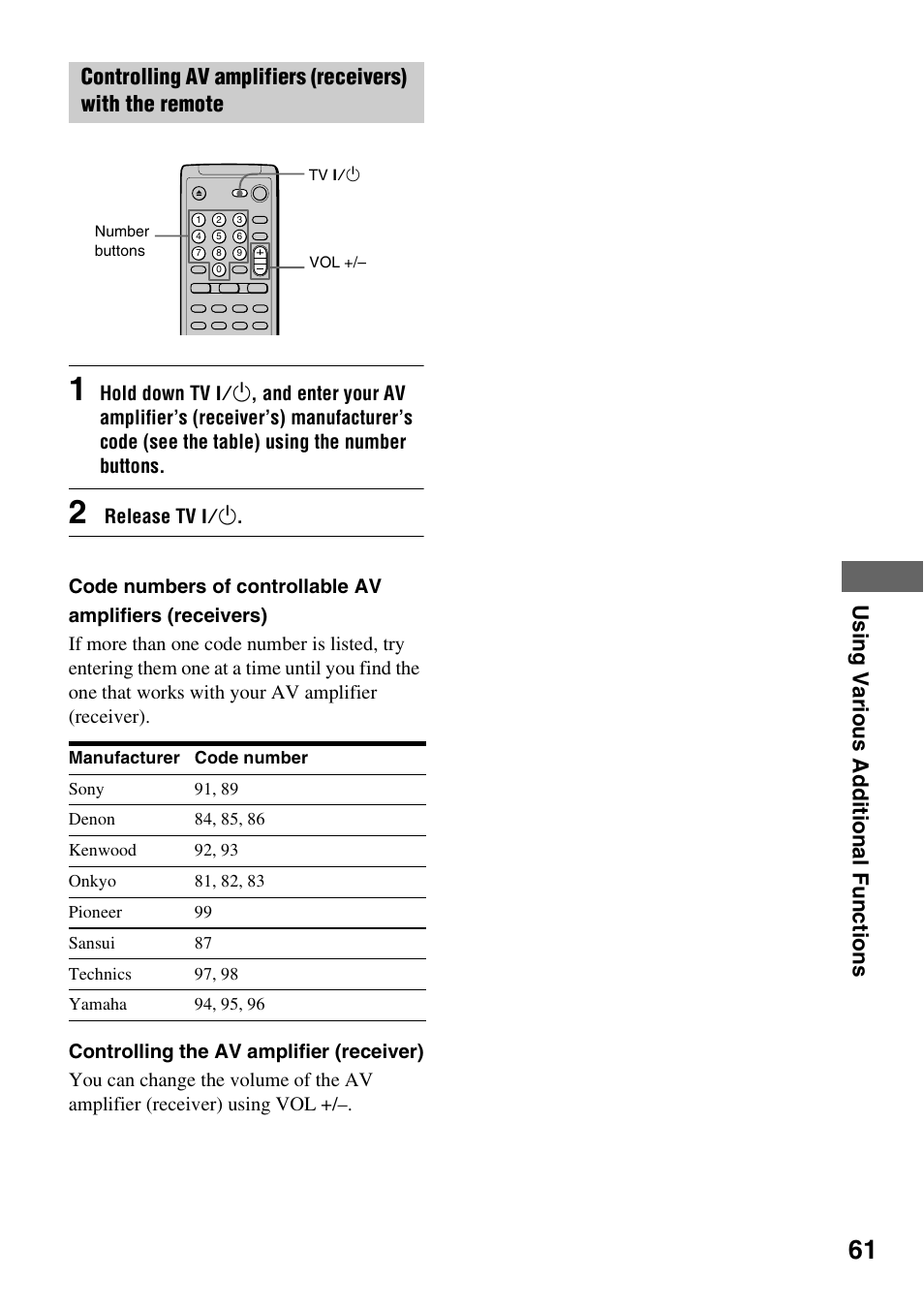 Us ing va ri ous addition a l func tions | Sony DVP-NC600 User Manual | Page 61 / 80