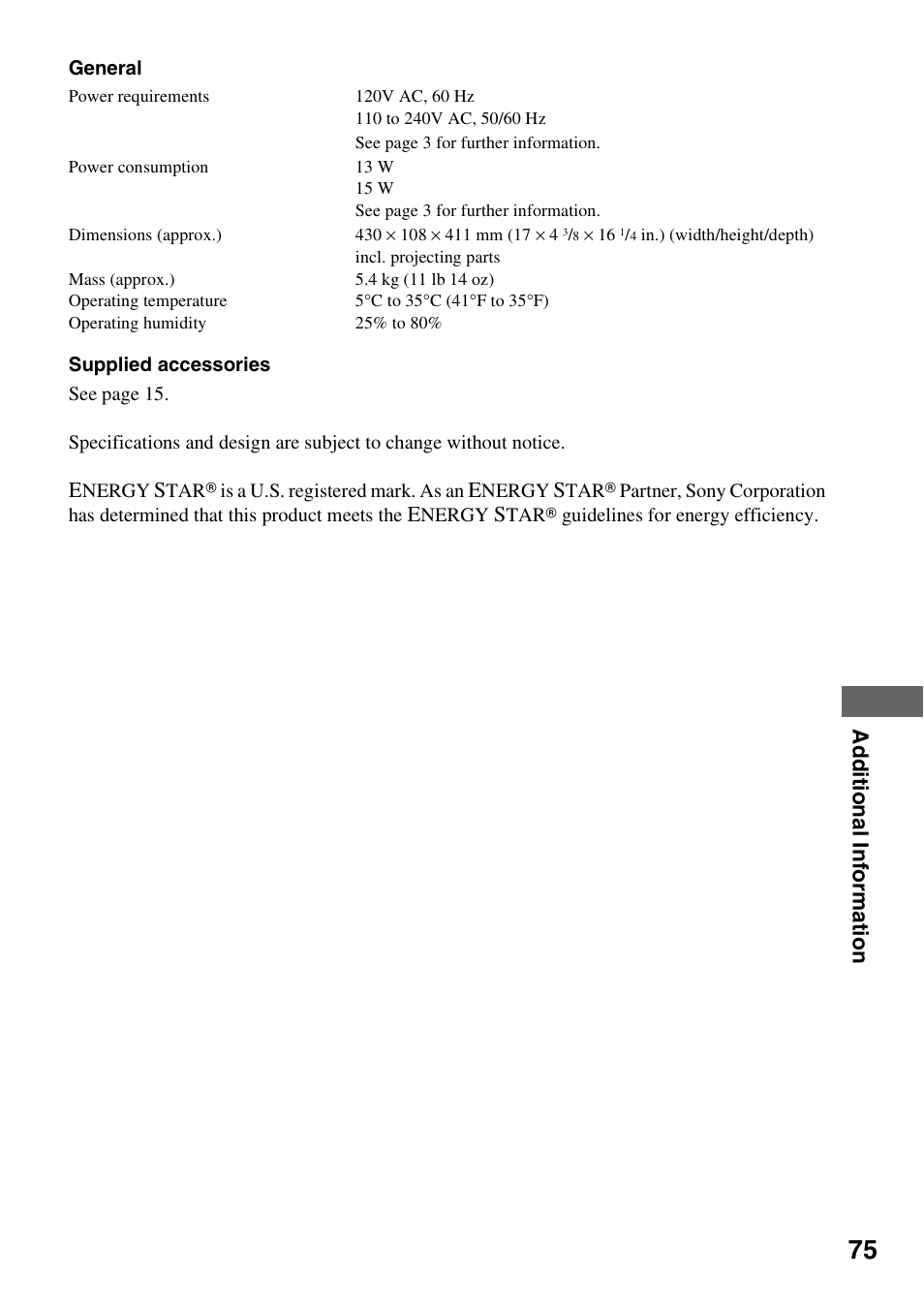 Additiona l infor m a tio n | Sony DVP-NC600 User Manual | Page 75 / 80