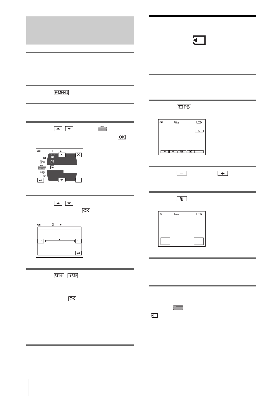 Deleting recorded pictures, Checking and adjusting the recorded sound | Sony DCR-HC30 User Manual | Page 106 / 148