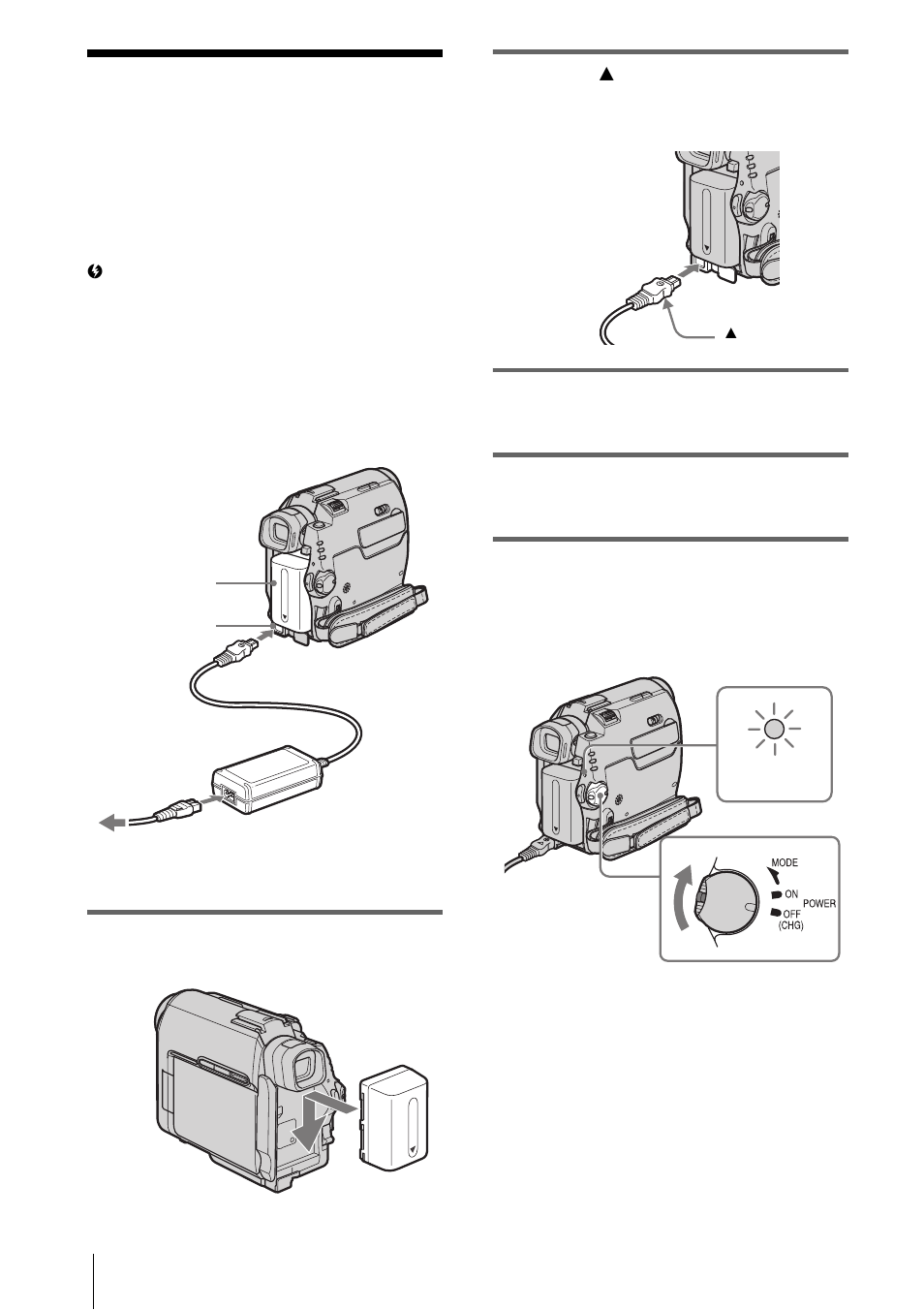Step 2: charging the battery pack | Sony DCR-HC30 User Manual | Page 16 / 148