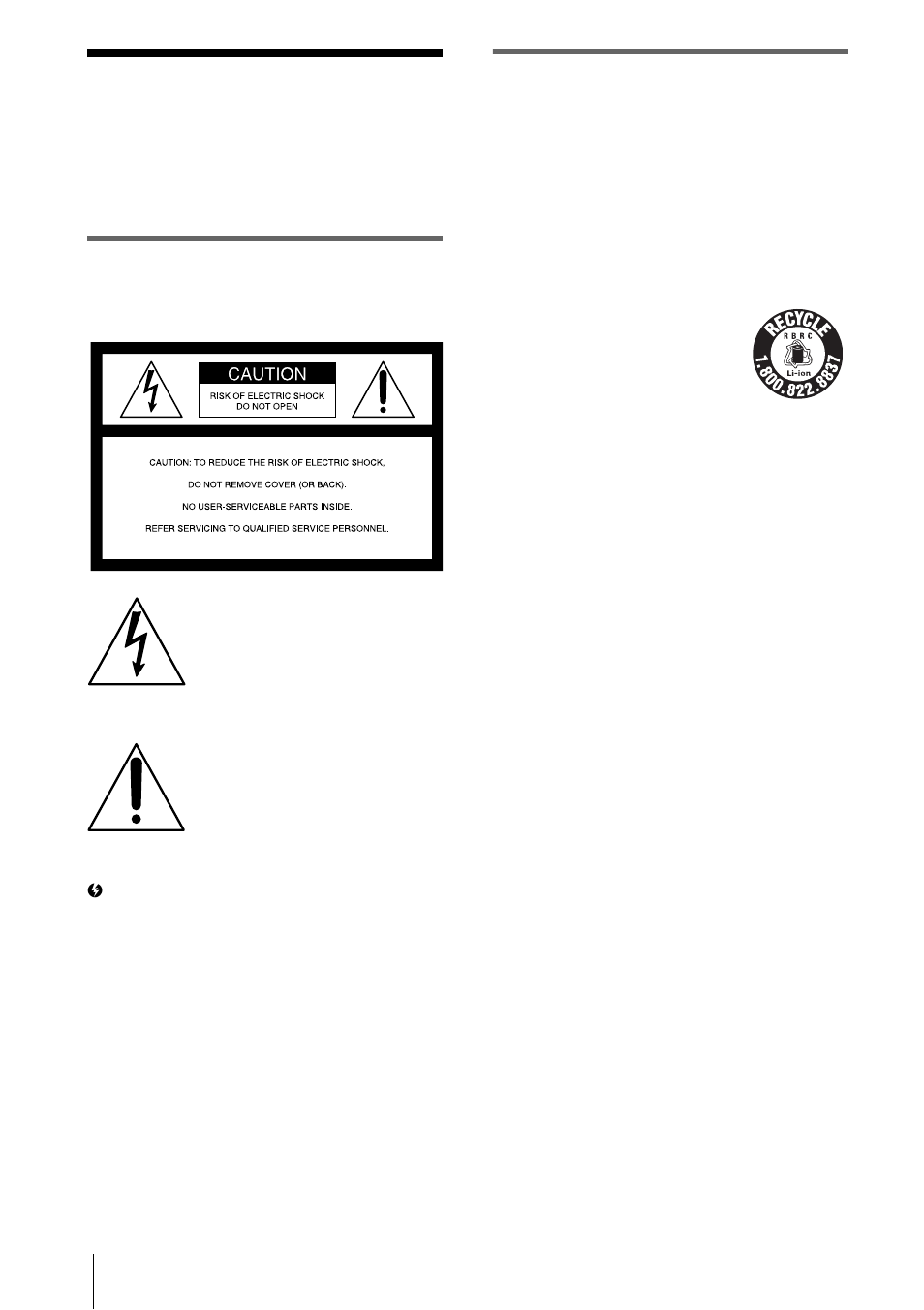 Read this first, Warning, For customers in the u.s.a. and canada | Sony DCR-HC30 User Manual | Page 2 / 148