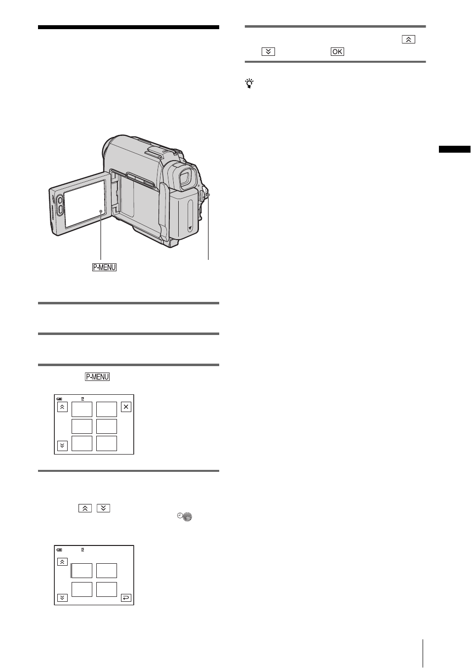 Step 7: setting the screen language, Get ting st art e d 25, Turn on your camcorder | Open the lcd panel, Touch, Touch [language, Select the desired language with / , then touch | Sony DCR-HC30 User Manual | Page 25 / 148