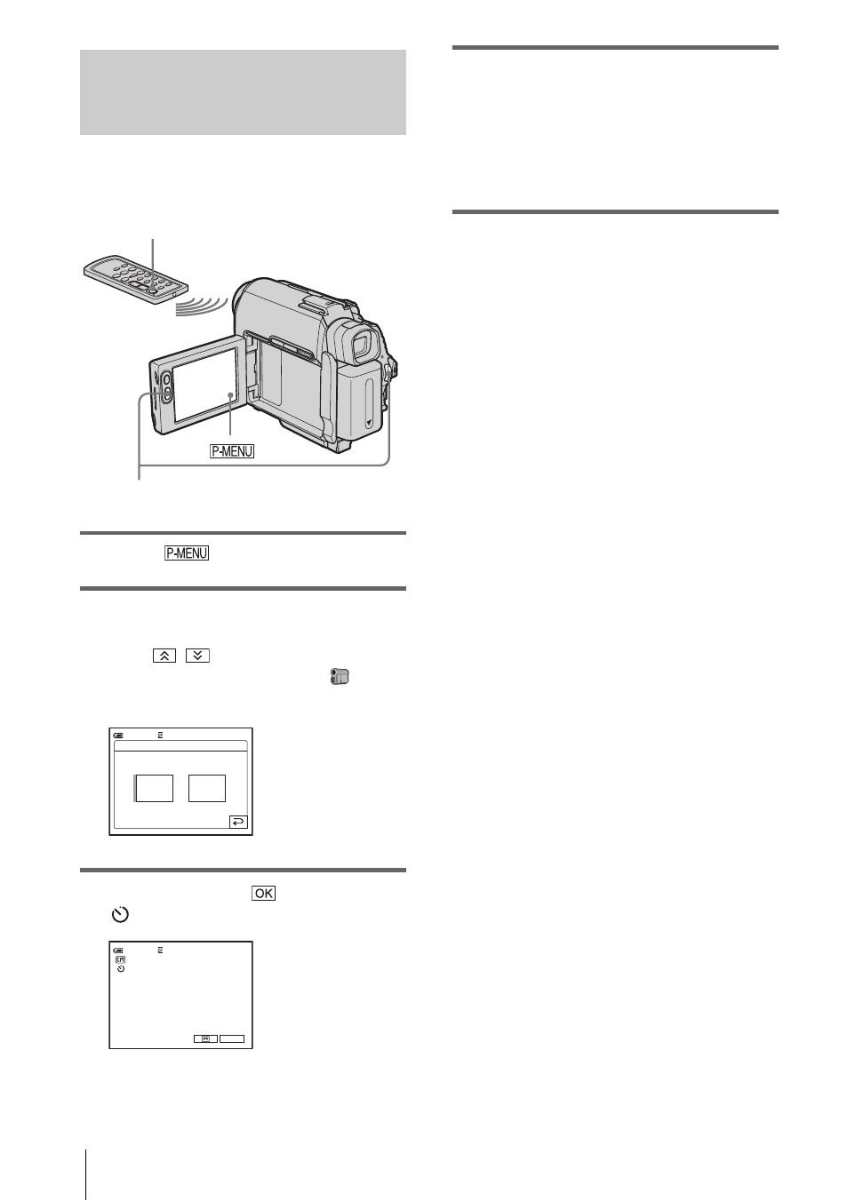 Using the self-timer | Sony DCR-HC30 User Manual | Page 30 / 148