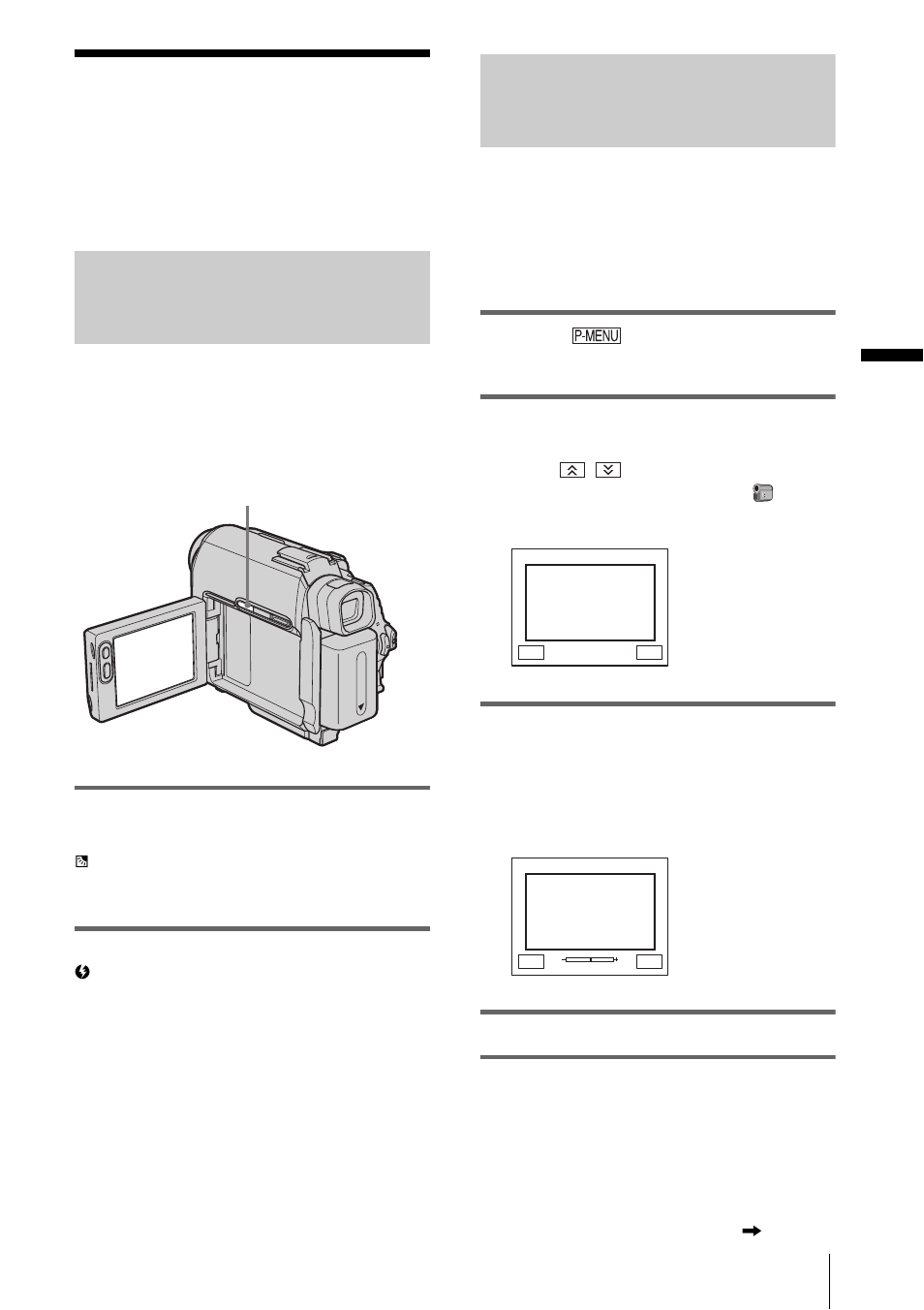 Adjusting the exposure, Adjusting the exposure for backlit subjects, P. 37) | Sony DCR-HC30 User Manual | Page 37 / 148