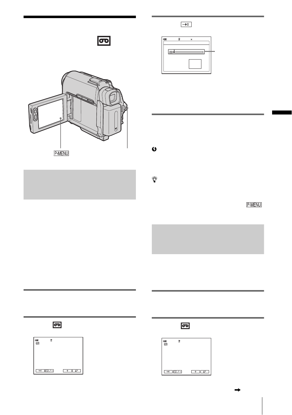 Searching for the starting point, Searching manually – edit search, P. 47) | Recor d ing | Sony DCR-HC30 User Manual | Page 47 / 148