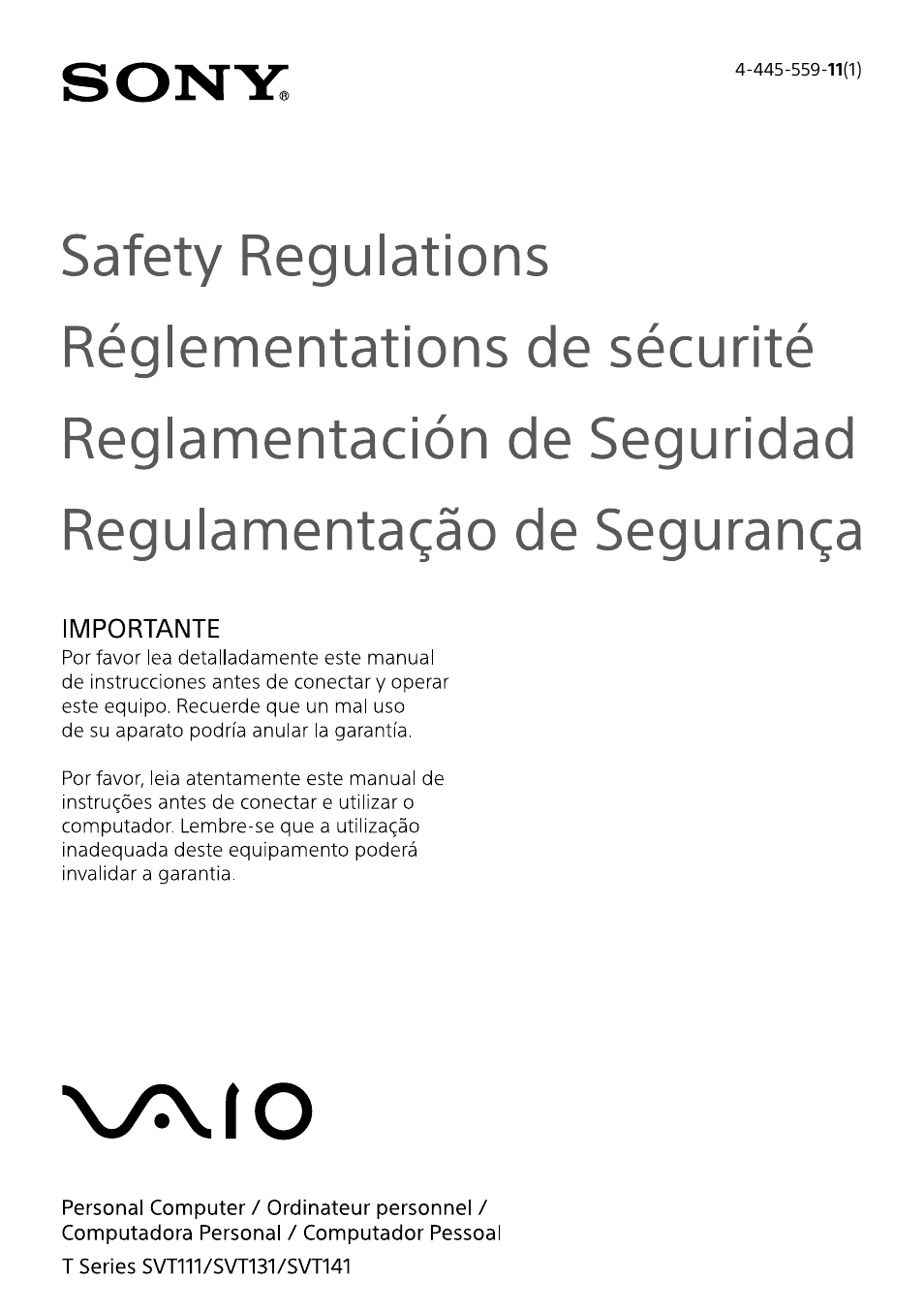 Sony SVT13127CXS User Manual | 32 pages