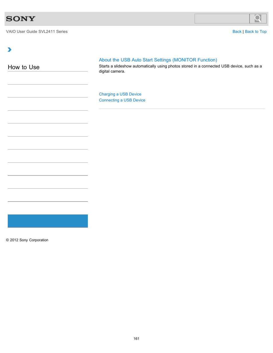 How to use | Sony SVL241190X User Manual | Page 161 / 522