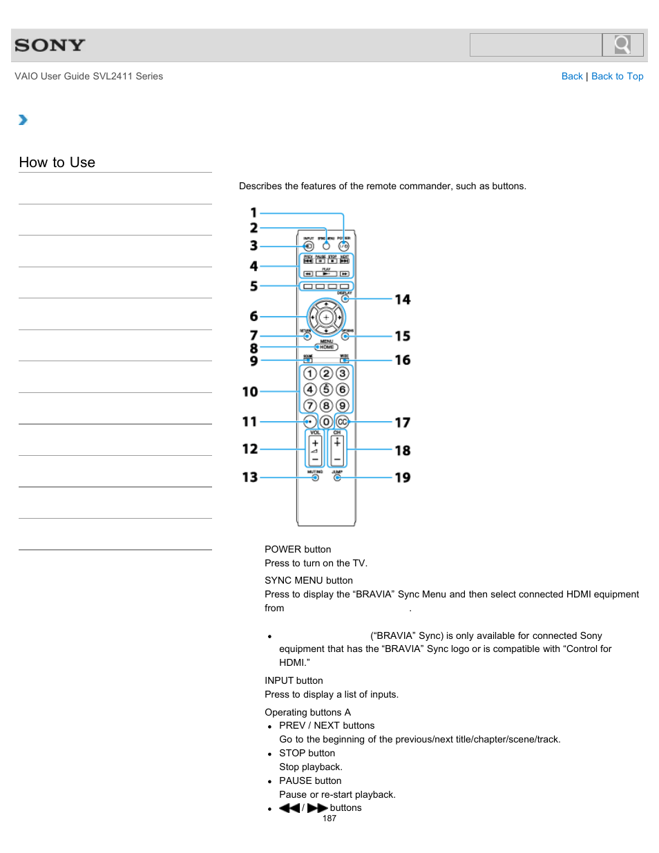 Models, How to use | Sony SVL241190X User Manual | Page 187 / 522