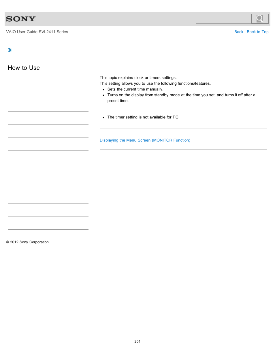 Details, How to use | Sony SVL241190X User Manual | Page 204 / 522