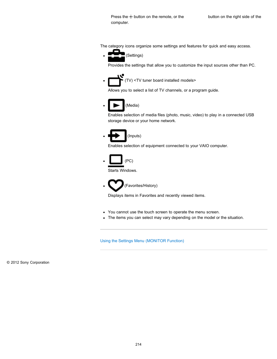 Sony SVL241190X User Manual | Page 214 / 522