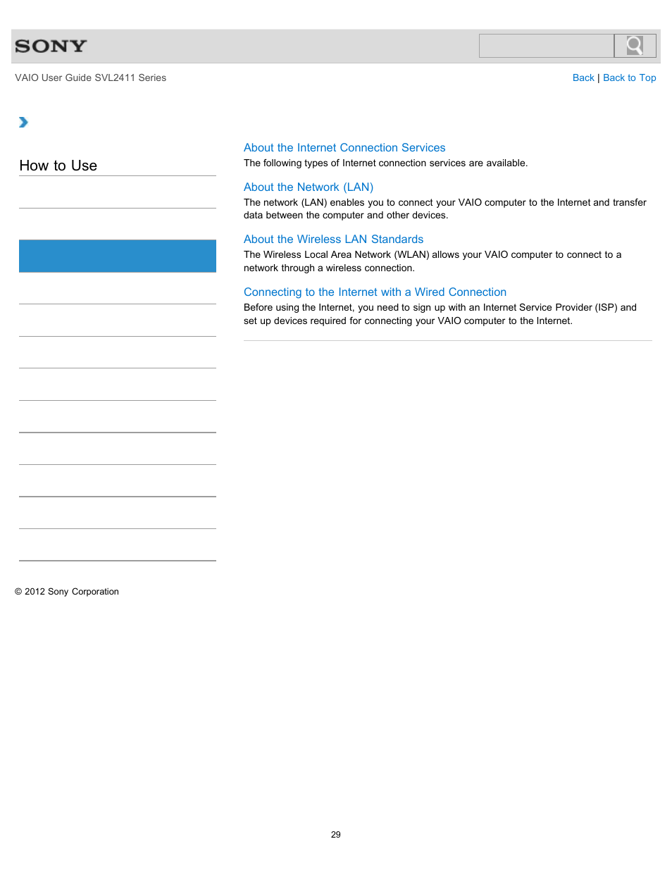 How to use | Sony SVL241190X User Manual | Page 29 / 522