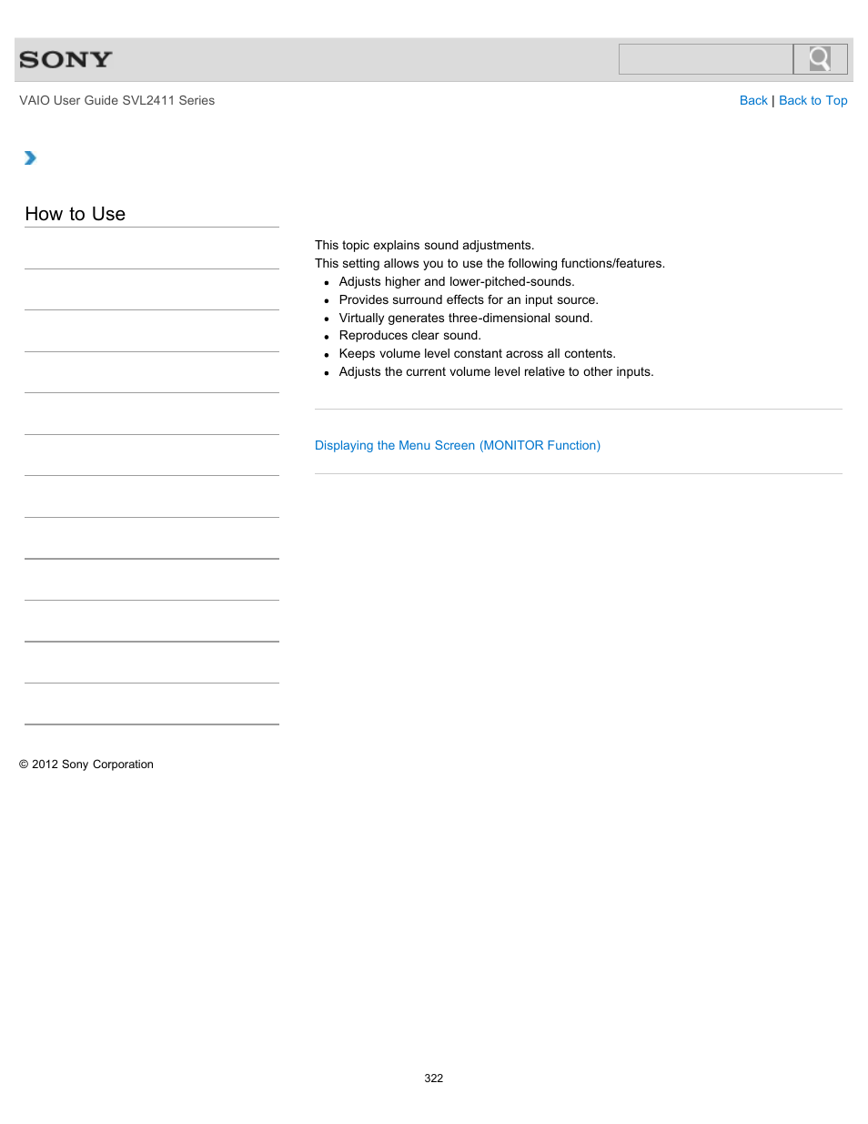 How to use | Sony SVL241190X User Manual | Page 322 / 522