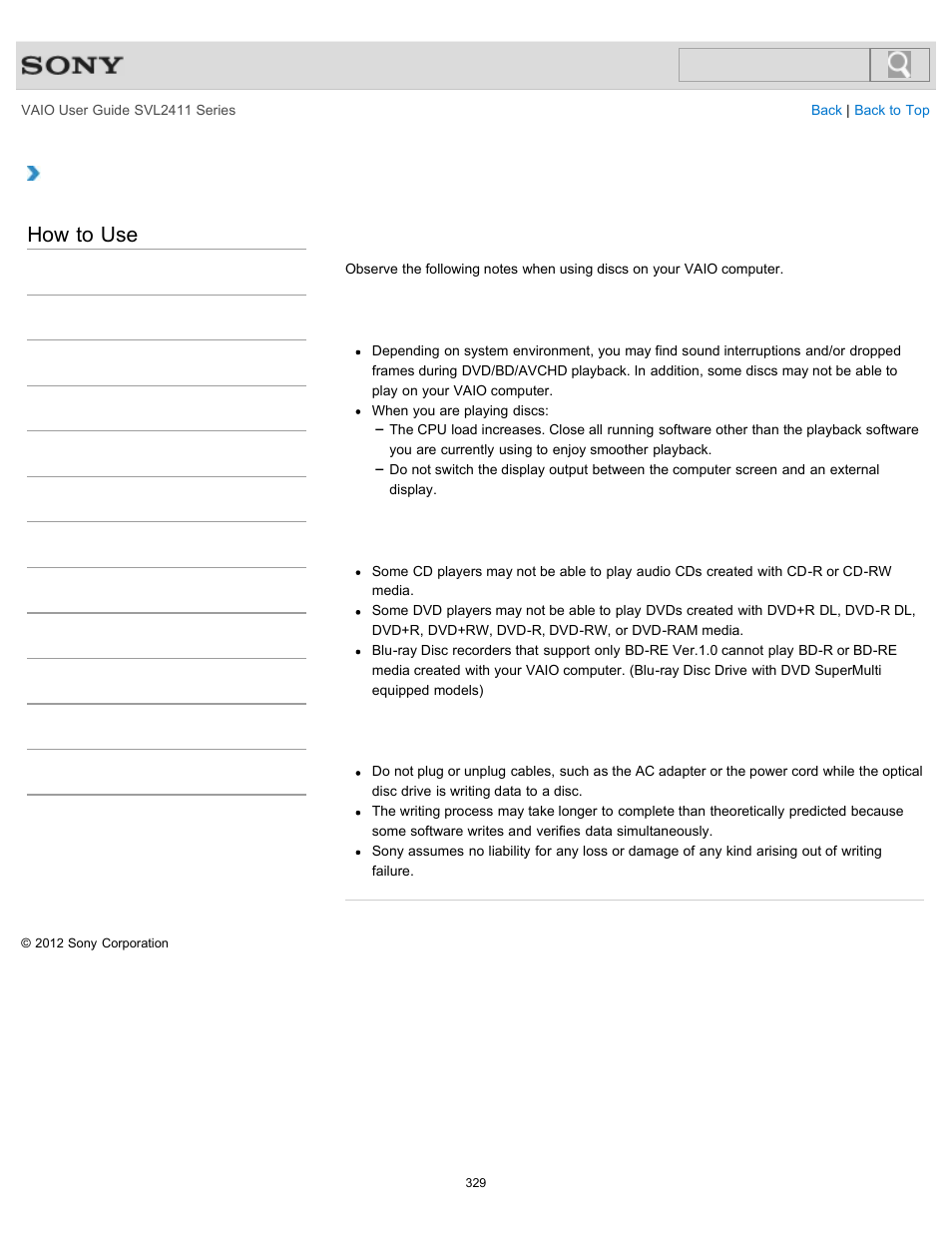 How to use | Sony SVL241190X User Manual | Page 329 / 522