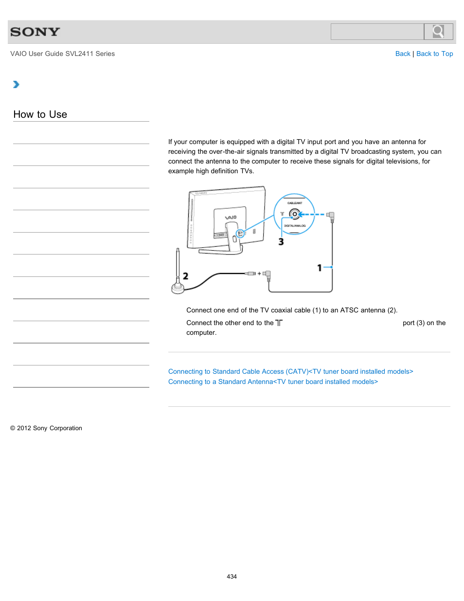 Details, Tuner board installed models, How to use | Sony SVL241190X User Manual | Page 434 / 522