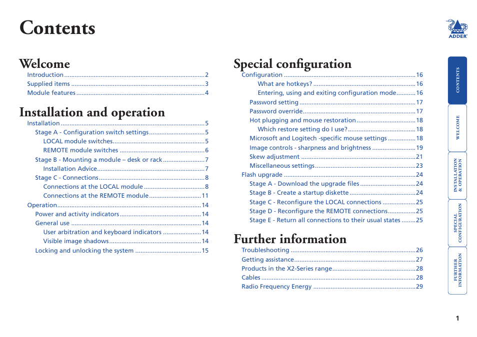Adder Technology X2 User Manual | Page 2 / 31