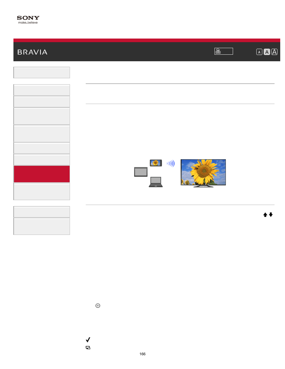 Using screen mirroring | Sony KDL-65W850A User Manual | Page 166 / 249