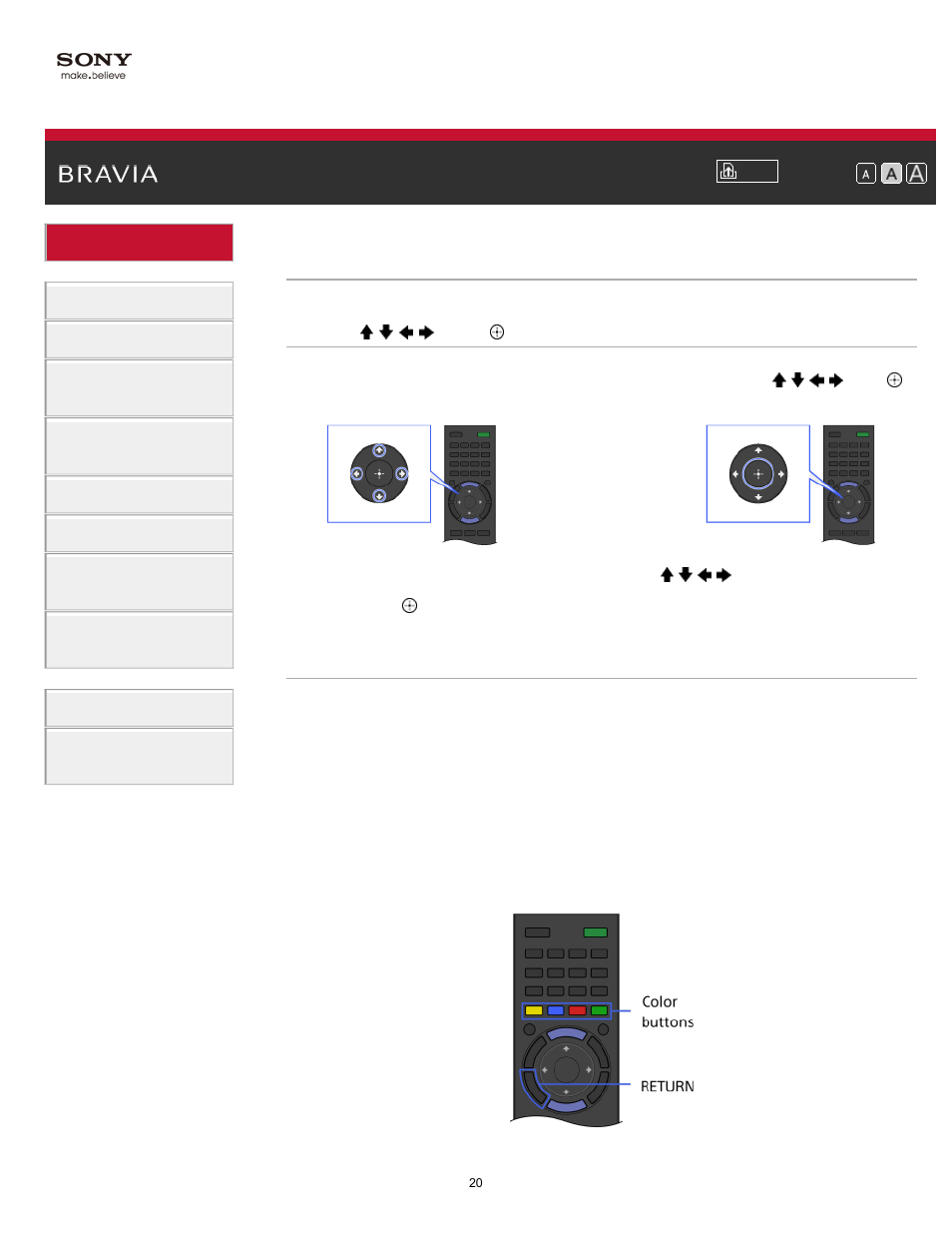 How to use remote | Sony KDL-65W850A User Manual | Page 20 / 249