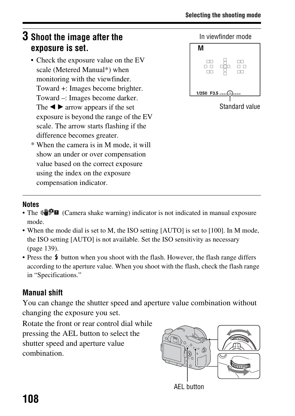 Shoot the image after the exposure is set | Sony SLT-A77VM User Manual | Page 108 / 242