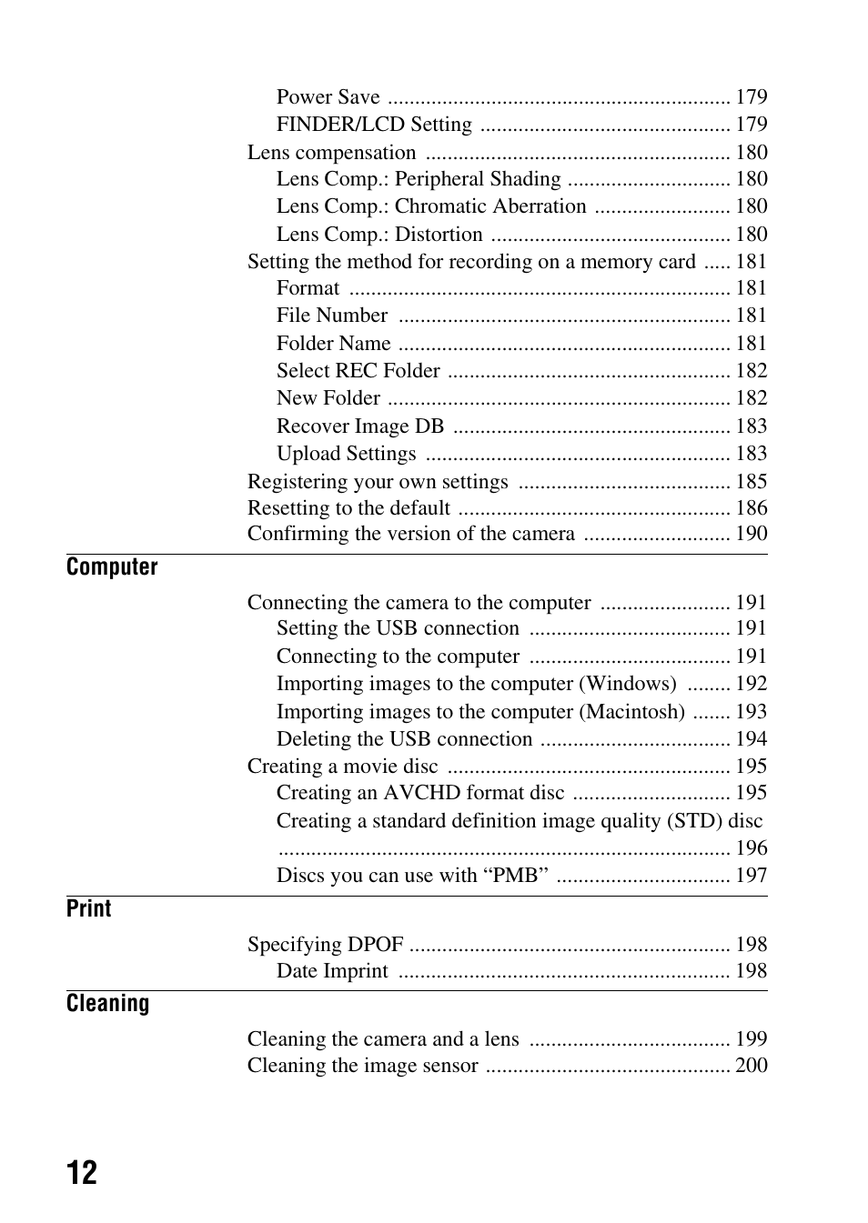 Sony SLT-A77VM User Manual | Page 12 / 242
